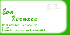 eva kernacs business card