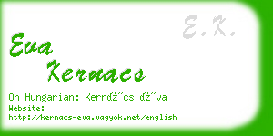 eva kernacs business card